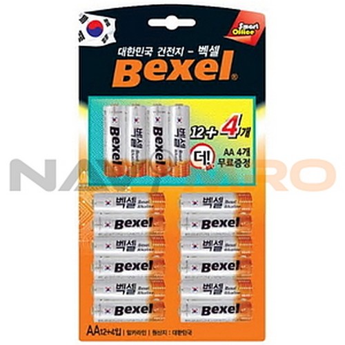 [벡셀] 알카라인 건전지(AA12+4)