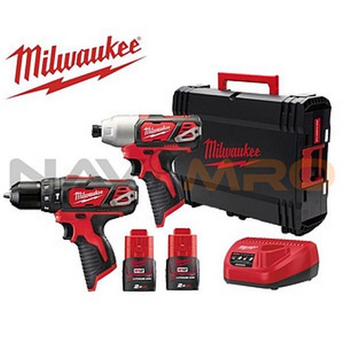 [밀워키/Milwaukee] 충전 콤보세트 (M12 BPP2B-202X) / 전압(V/Ah): 12/2.0