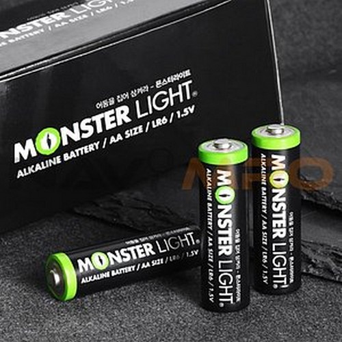 [몬스터라이트/] 알카라인 건전지 (AA타입) / 구분: AA (LR06) / 모델명: ML2AK
