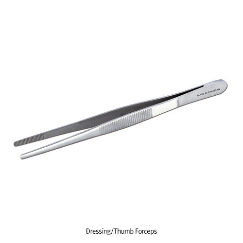 Dressing/Thumb Forceps, Rust-proof Stainless-steel 410, L125~250mm, Medicaluse With Blunt & Ridged-Tip, 표준 드레싱 포셉/핀셋, 의료용, 비부식