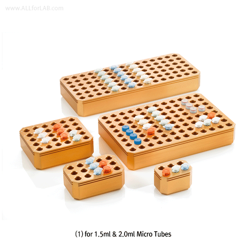 ChillBlock TM Thermal Conductive Metal Alloy Tube Rack, Cooling·Freezing·Heating, -150℃~＞+100℃For a Variety Tubes & Vials, ±0.1℃Temperature Uniformity, Autoclavable, 열전도성 튜브 랙