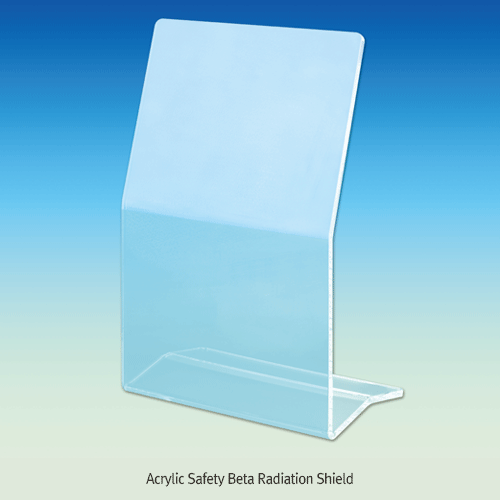Azlon® Acrylic Safety Beta Radiation Shield, Thickness 10mmAngled for Comfortable Working Position, Shield Angle 15°/ 20° , 아크릴 베타 방사선 차폐막