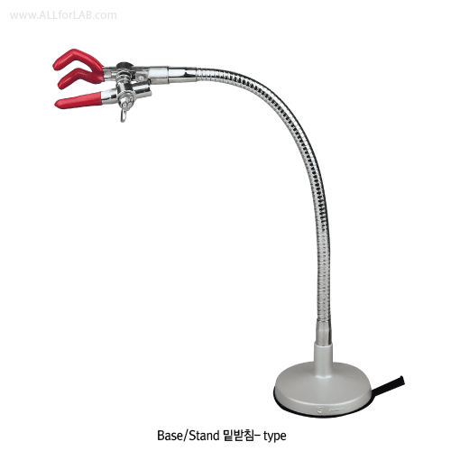 Flexible Long Clamp/Holder, Zinc-diecasting, Vinyl-coated Jaws, L300mm<br>Clamp Fixed at Different Angles and Positions, <Germany-Made> 플렉시블 장축 클램프와 홀더