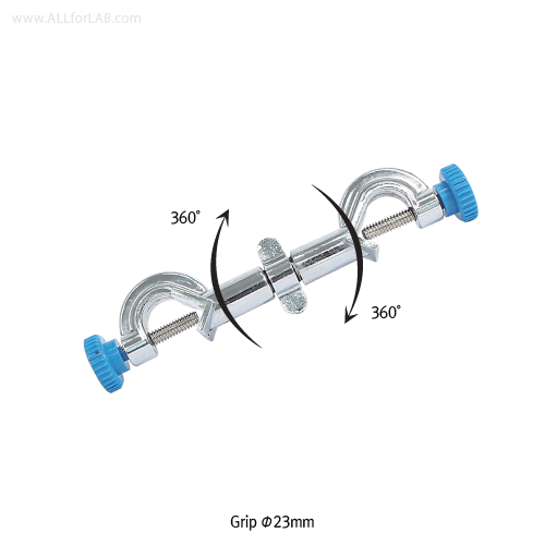 360˚ Swivel Clamp Holder, Cast-Aluminium, Grip Capa. Φ16 & Φ20mm<br>With Free Angle Adjustment, 회전 클램프 홀더