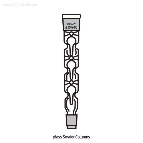 Snyder Column, Ideal for Concentrations, with ASTM & DIN Joints<br>Ideal for “Kuderna-Danish” Evaporative Concentrator, 3 or 4 Balls, 스나이더 칼럼