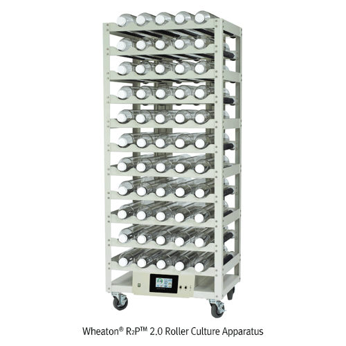 Wheaton® R2PTM 2.0 Roller Culture Apparatus, R2P 2.0 Control System, 1~11 Decks for 5~55 Bottles<br>With Top or Bottom Mounted Controller, 0.25~8.1/±0.01 rpm, Fixed/Removable Decks<br>With Advanced Color Touch Screen Interface, Belt Driven & Brushless DC 