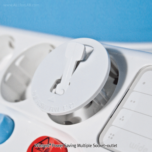Winners® 1.5 ~10m Power Saving Multiple Socket-outlet, with Earth-type, AC 250V, 15A<br>With Individual Power Switch & Power Down Function, Heat-Resistant, Polycarbonate/ABS, 절전 멀티탭(접지)