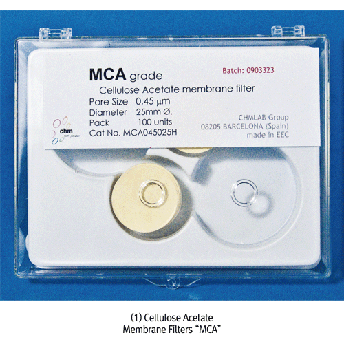 CHMLAB® Premium Membrane Filter, CA·MCE·RC·PTFE·Nylon, Hydrophilic & Hydrophobic, 0.2·0.45·0.8㎛, Φ13~50mm<br>Ideal for Microfiltration, Made of Polymers, Quality Traceable, 멤브레인 필터