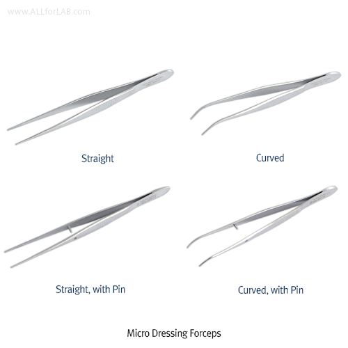Hammacher® Premium Micro Dressing Forceps, WironitTM Special Non-magnetic/Rust-free Stainless-steel, L105 & 115mm, Medicaluse<br>With or without Pin, Highest Elasticity and Toughness, <Germany-Made> 프리미엄 마이크로 드레싱 포셉/핀셋, 독일제 의료용, 비자성/비부식 특수스텐