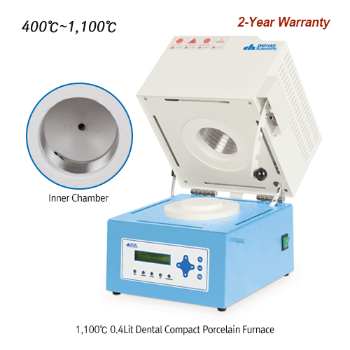 DAIHAN® 1,100℃ 0.4Lit Dental Compact Porcelain Furnace, with Ceramic Fiber Dish, Cylindrical Φ90×h65mm<br>For Pigmentation on the Outside of the Prosthesis, Short Heat-up Time, High Quality Insulation : Ceramic Fiber Board, 치과용 전기로, 원통형
