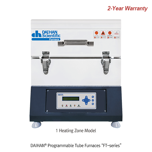 DAIHAN® Programmable Tube Furnaces “FT-series”, Embedded Heating Elements-type, 1,000℃<br>With Digital PID Programmable Control, 1- or 3-Heating Zone, Φ3~Φ14cm Tubes, 1,000℃ 프로그램식 튜브 전기로