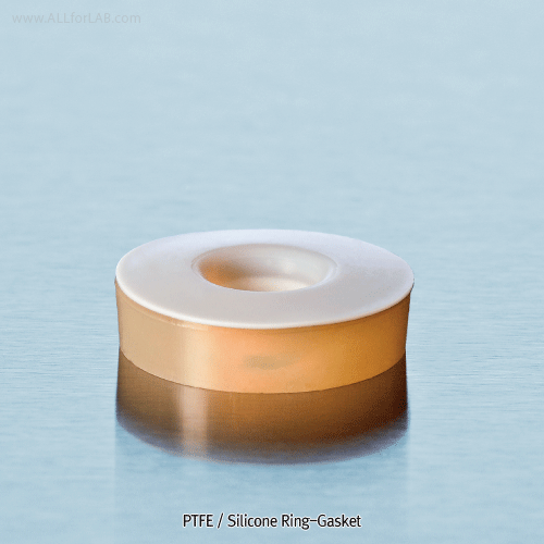 PTFE-bonded Silicone O-Ring Seal and Injection Silicone Septa, Used with GL14~32 Opentop Screwcap<br>(1) O-Ring Seal : for Fixing/Holding of Rod/Tube, (2) Septa : for Injection or Removal of Media, PTFE/실리콘 오링 씰 및 실리콘 셉타