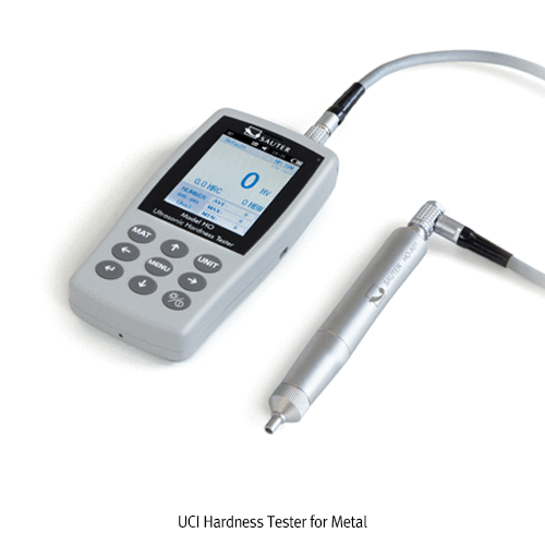 SAUTER Premium UCI(Ultrasonic Contact Impedance) Hardness Tester Set “HO”, for All Small Metallic Samples<br>Ideal for Obtaining Rapid and Precise Result, with Hardness Test Block & Hand Carrying Case, 초음파 경도측정기 세트, 테스트 블록 포함