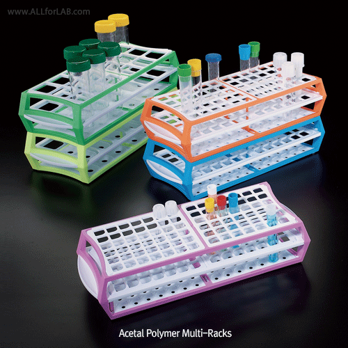 Simport® MultiRackTM 18·60·84-Hole Multi-Rack, for 0.5~50㎖ tubes of Φ13~30mm<br>With Convenient Handles on each Side, Stackable, Autoclavable, <Canada-Made> 다용도 멀티 랙
