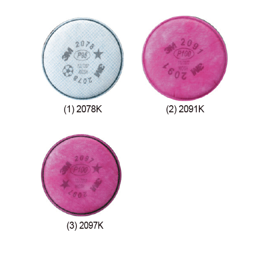3M® Particulate Filter “2000 Series”, for Oil and Non-oil based Airborne Particulates, 99.97% Filter Efficiency, NIOSH Approved<br>Compatible with 3MTM Reusable Facepiece Respirators & Cartridges, Lightweight, Easy Breathing, 방진 필터