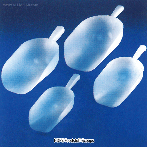 Kartell® HDPE Foodstuff Scoop, Round-shaped, 250~1,500㎖<br>Suitable for Industrial Use, White, -50℃+105/120℃, <Italy-Made> HDPE 식품용 스쿠프