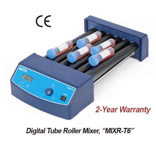 DAIHAN® Digital Tube Roller Mixer “MIXR-T6”, with 6 Rollers, Rocking & Rolling Motion, Speed Range 10~70rpm<br>Ideal for Mixing Blood Sample·Viscous Substance·Liquid-Solid Suspension, 디지털 튜브 롤러믹서