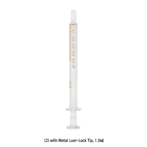 Topsyringe® TRUTHTM Precision Glass Syringe, 0.25~1㎖<br>With Luer/Luer-Lock Tip, ISO/CE Certified, 정밀형 글라스 시린지