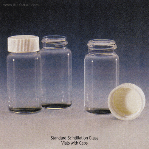 SciLab® 20㎖ Glass Scintillation Vials, with PE Lined PP Screwcap(24-415) Separately “Pack-Set”<br>With Boro 5.0 Glass, Normal-grade, 20㎖ Glass 신틸레이션/카운팅 바이알