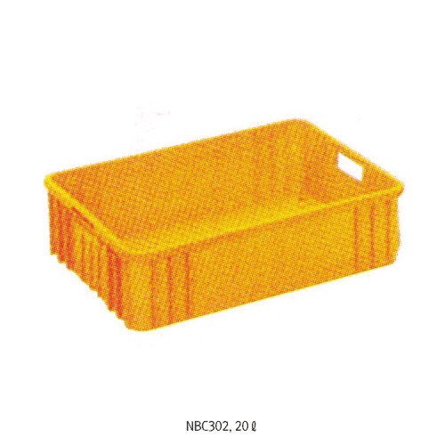 National® HDPE Rectangular Bottle Container, Low-form, 20~30 Lit without Lid, Stackable, Yellow, HDPE 105/120℃, 바틀 컨테이너