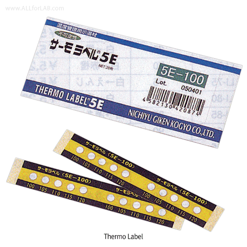 Nichiyu® Thermo-Labels, 5-Steps, Element : Φ4mm, 50~250℃ Ideal for Measure High Themperatre, irreversibility, High precision, 표면 온도측정지
