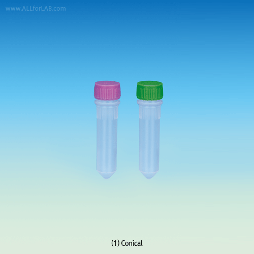 SciLab® PP 2㎖ Sterile Multiuse Screwcap Tubes, Graduated, Good for Cryowork, Conical bottom/Self-standing with Silicone O-ring Sealed Screwcap, DNase-/RNase-free, Autoclavable, 2㎖ 멸균 다용도 스크류캡 튜브