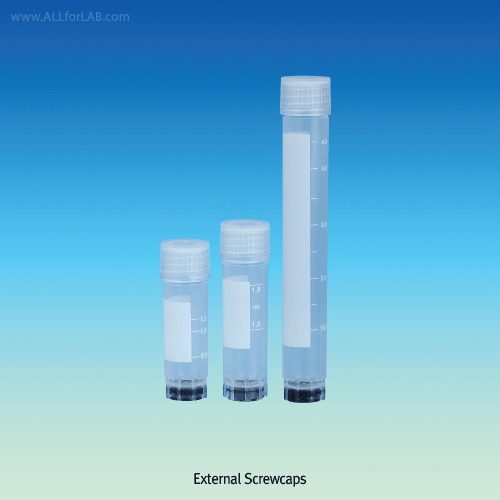 CryoTainTM 1.2~5㎖ 2D Bottom Barcoded PP Sterile Cryovials, External/Internal Thread, Self-standing Free of DNase / RNase-and Endotoxin, Irradiation Sterilization, -196~+121℃, 2D 바텀 바코드 멸균 냉동 바이알