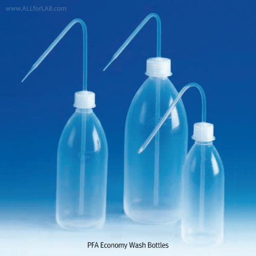 VITLAB® PFA Narrow-neck Wash Bottle, Transparent, 250~1,000㎖Excellent for Chemical and Corrosion Resistance, -200℃+260℃, <Germany-made>, PFA투명성 테프론 세척병