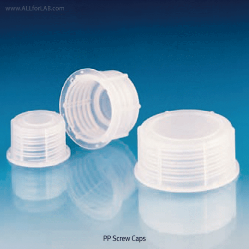 VITLAB® PP Screwcap, GL18 ~ GL63With Moulded-in Sealing Ring, 0℃~125/140℃, PP 스크류 캡