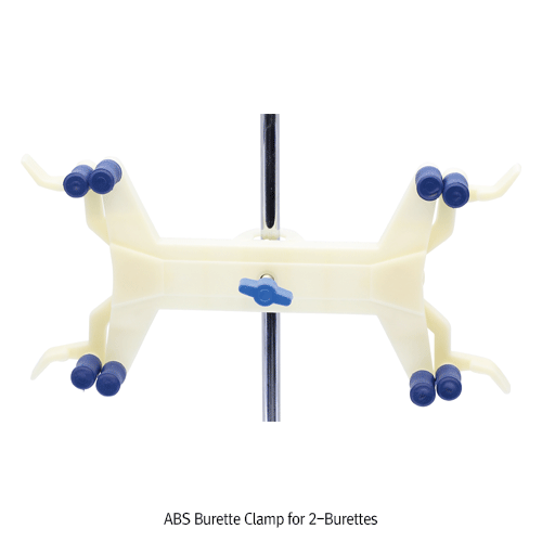 ABS Burette Clamp for 2-Burettes, Grip Capa. Φ25mm, up to 100㎖, 뷰렛 클램프