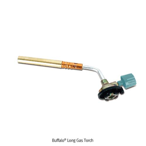 Buffalo® Long Gas Torch, Brass, Excellent Hardness & Strength, 210mm×70mmVarious Uses, Max Temp 1800℃, 롱 가스토치, 다용도, 부탄가스사용