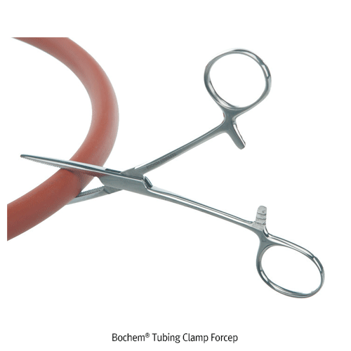 Bochem® Tubing Clamp Forcep, Stainless-steel #430, L140~180mmWith Ridges at the Top(Serrated), Rustproof, Finished Surface, <Germany-made>, 튜빙 클램프 포셉