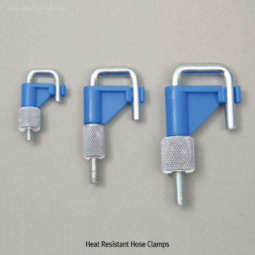 Burkle® Heat Resistant PVDF & Zinc-coat Steel Hose Clamp, Easy-Click Closure, with Flow RegulationUp to O.D 20mm Flex-Hoses, Chemical / Heat Resistance, up to 140℃, <Germany-made>, PVDF/스틸 호스 클램프