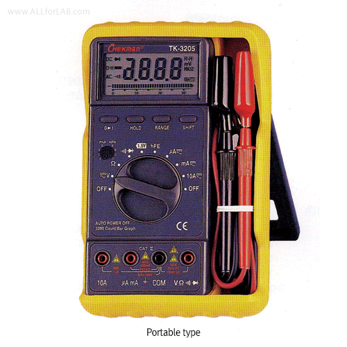 Taekwang® Multi-use Digital Multimeter, 320mV~1,000V, 320Ω~40㏁, 320㎂~10AWith DC/AC Voltage & Ampere, Resistance, Diode-test, 디지털 멀티미터