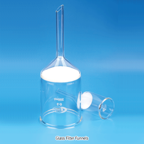 35~500㎖ Eco. Glass Filter Funnel, “Buchner”, Porosity P1~P4 DIN/ISOPore 5~150㎛, Glass Disc Φ30~90mm, 유리필터 부후너 깔때기