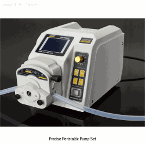 jiPumpTM Precise Peristaltic Pump Set, with Classic PSU Module Pump HeadUp to 600rpm, Flow Rate 0.02~3000㎖/min, Large-screen Color LCD Graphic Display, 정밀 액체 연동 펌프, 내부식/내화학성 헤드