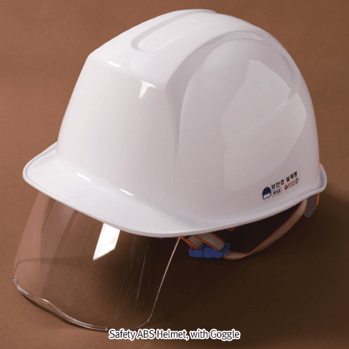 Dongmyung® Safety ABS Helmet, Screw-type Considering Head Size, with or without GoggleSuitable for Industrial, Adjustable Length Chinstrap, 안전모