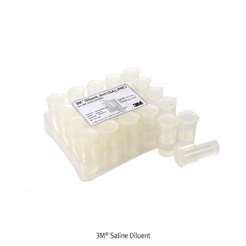 3M® Saline Diluent, Sample Collection & Preparation, Lab Use OnlyLeak Resistant, 멸균 생리식염수 희석액, 검체 전처리 & 희석용
