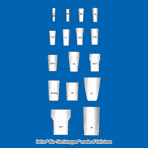 Heinz® Bio-Steristopper® made of Cellulose, for id Φ4.5~71mm, Air PermeableIdeal for Bacteria Filtering, Reusable-type, Autoclavable to 200℃, 바이오스토퍼