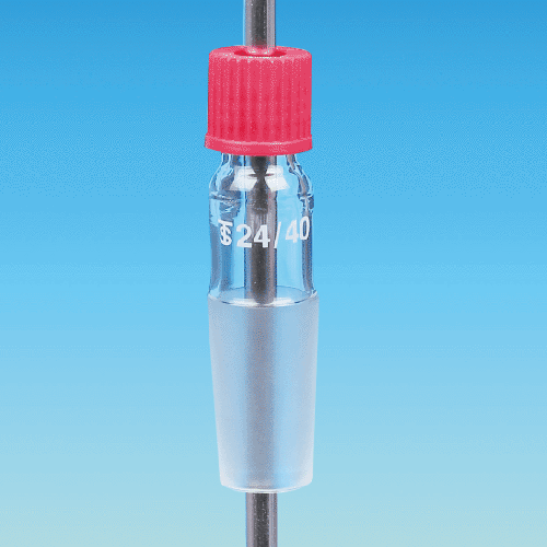 Multiuse Glass Screw-adapter Set, for (1) Vacu-Stirrer Guide or (2) Thermometer/Tubing Holder, for Φ6~12mm-Grip  With DURAN® PBT GL-Opentop Screwcap·PTFE-Silicone O-Ring Seal·Joint, Anti-Chemical, 200°C-stable, 다용도 스크류 어댑터 셋트