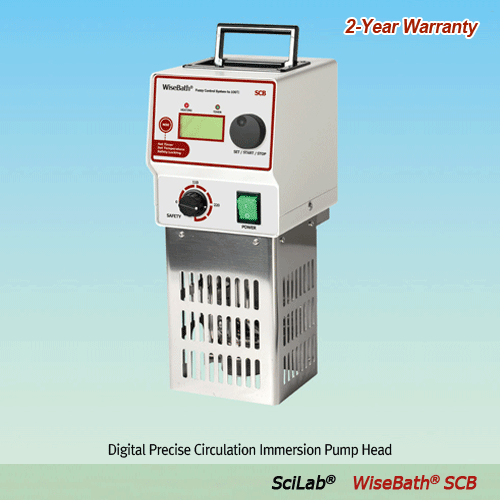 SciLab® Digital Precise Circulation Immersion Pump Head “WiseBath® SCB”, 11 & 22 Lit, up to 100°C  With Digital Fuzzy Control System, Certi. & Traceability, Power Circulation Pump, 5 Lit/min, 정밀 항온 순환기