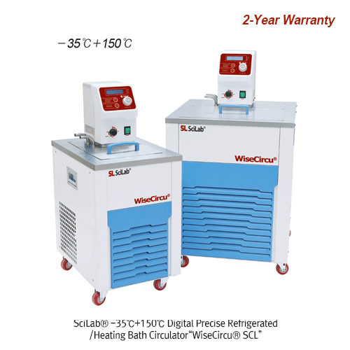 SciLab® -35°C+150°C Digital Precise Refrigerated/Heating Bath Circulator “WiseCircu® SCL”, ±0.2°C With Flat Lid, Digital Fuzzy Control, CFC-free, Certi. & Traceability, Capa. 8·12·22·30 Lit, Flow 25Lit/min, Lift 4m Ideal for Cooling/Heating Line of Facili