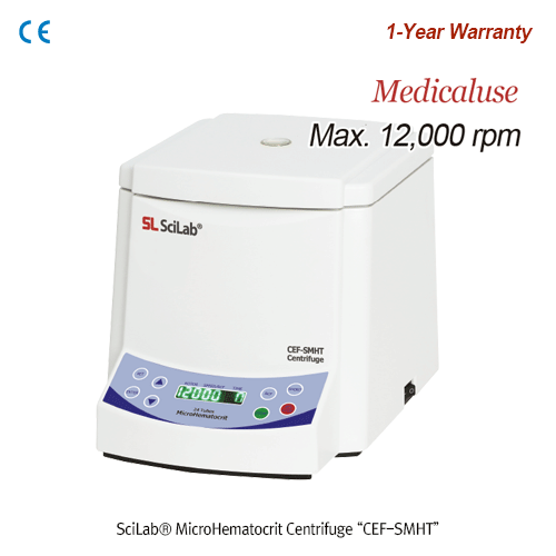 SciLab® MicroHematocrit Centrifuge “CEF-SMHT”, 24 Places 12,000rpm, for Capillaries, Medicaluse Without Rotor, 13,500×g, 미세적혈구용적 원심분리기, Rotor 별도