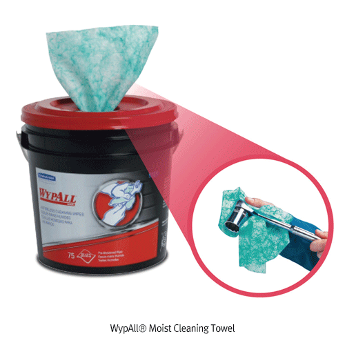 WypAll® Moist Cleaning Towel, for Removing Greasy Dirt, Ideal for Industry Made of Non-Woven, Dual Function, 3-Layer, 습윤 세정 타올