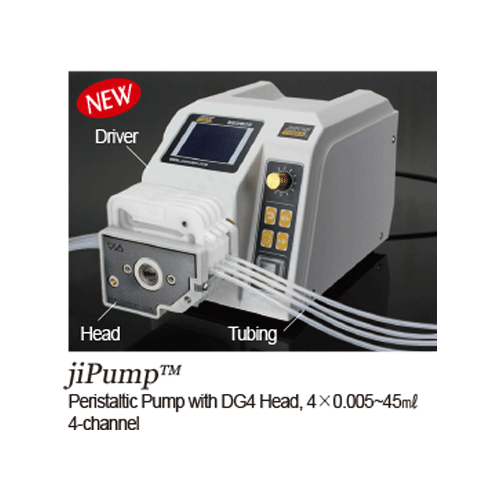 jiPumpTM Micro Precise Flow Peristaltic Pump Set, with Micro-/Multi-channel Pump Head, 1~4 Channel Up to 600rpm, Flow Rate 0.005~45㎖/min, Large-screen Color LCD Graphic Display, 정밀 미량 액체 연동 펌프