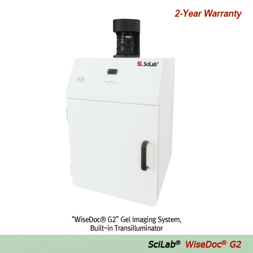 SciLab® Gel Imaging System “WiseDoc® G2”, 6.3M Pixel, 2.4㎛, F1.4, 11~69mm Manual Zoom With Capture Software, High-quality CMOS Camera & Optical Lens, Auto Control System, USB Connection, Certi. & Traceability 젤 이미지 분석기, 자외선 발산기 일체형, 디지털 CMOS 카메라(630만 화소) 