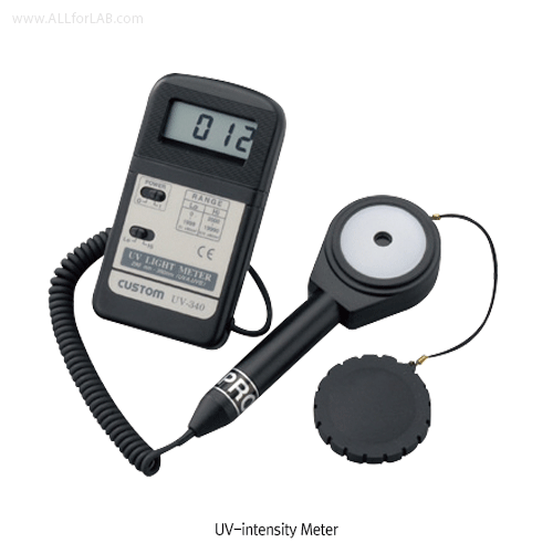 Custom® Digital UV-intensity Meter “UV340”, 1999~19,990㎼/cm2 With UV Sensor, 70×25×h131mm, 335g, 디지털 자외선 강도계