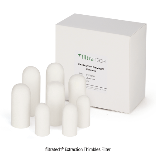 filtratech® Extraction Thimbles Filter, Up to 550℃, <France-Made> 원통 여과지