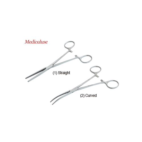 Hammacher® Premium Pean Hemostatic Forceps/Tubing Clamp, with Serrated Head, L130~200mm, Medicaluse (1) Straight-type and (2) Curved-type, Stainless-steel, <Germany-Made> 프리미엄 페안 지혈 겸자 포셉 및 튜빙 클램프 겸용, 독일제 의료용 & 랩 겸용, 비부식
