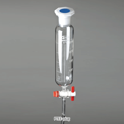 Graduated Dropping Funnel, with 29/32 Socket, 50~1,000㎖ With PTFE or Glass-plug Stopcock & PP Stopper, 정밀눈금부 드로핑 펀넬